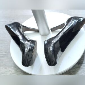 Women Paul Green Black Patent Leather Platform Heels Sz 6.5 Pumps